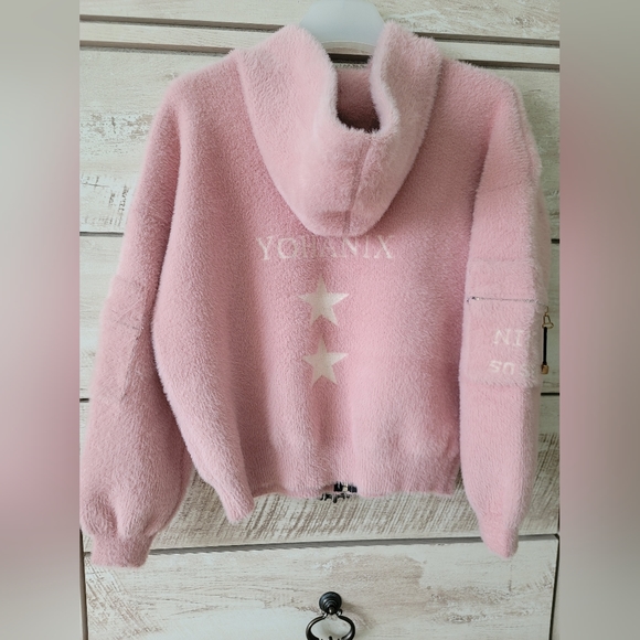 Spring-autumn jacket – sweater – bomber jacket – powder pink - Picture 6 of 8